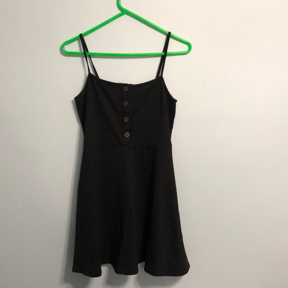 Black skater dress with buttons